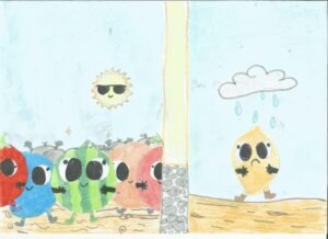 Premio Miglior Disegno "Gli inseparabili frutta verdura" di Matilde Vomero