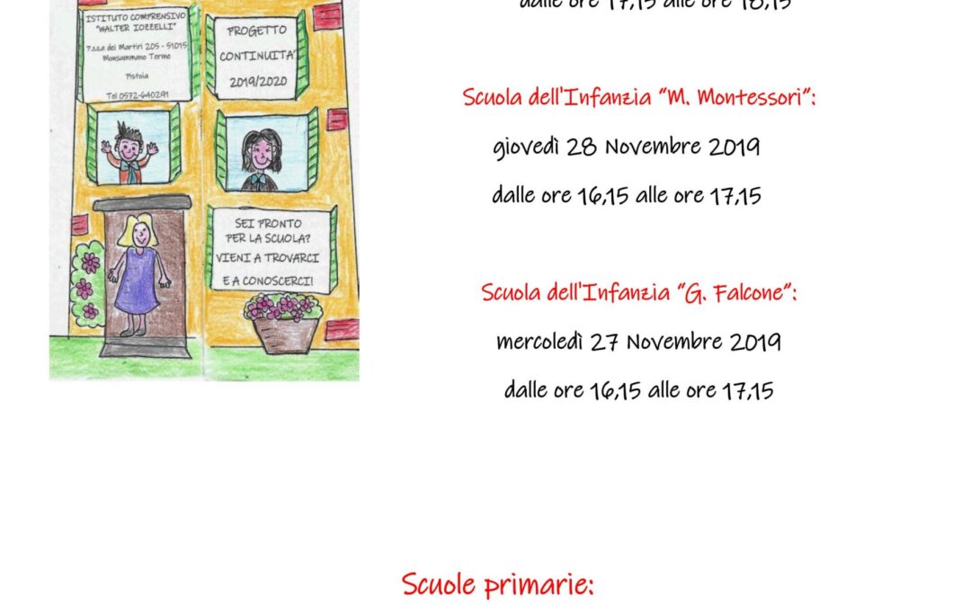 Il nostro Progetto Continuità per l’a.s. 2019/2020