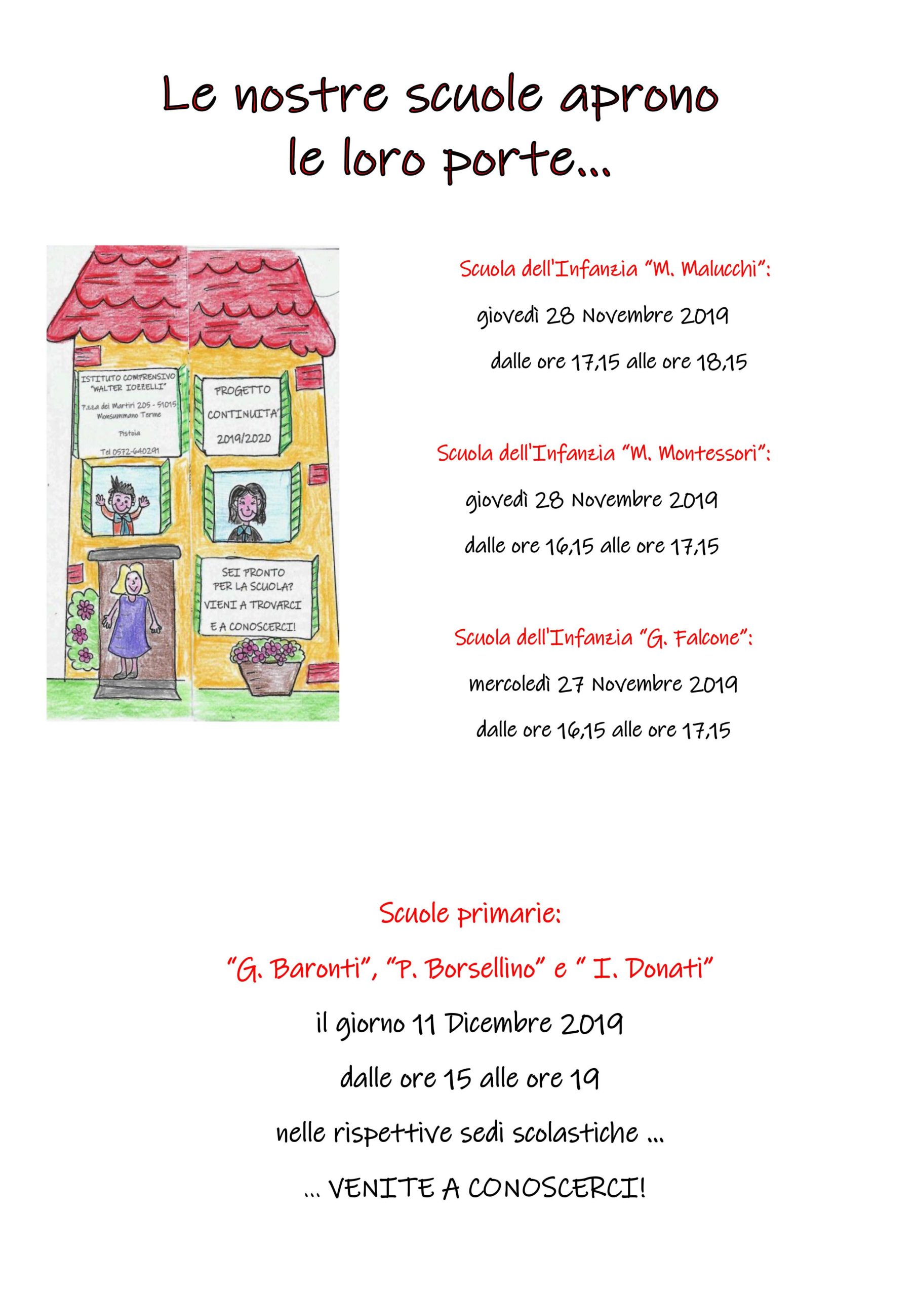 Progetto Continuità 2019/2020 Date Progetto Continuità 2019/2020 Date